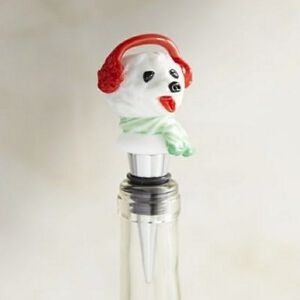 New! Pier 1 Imports Adorable Dog Holiday Wine Bottle Stopper